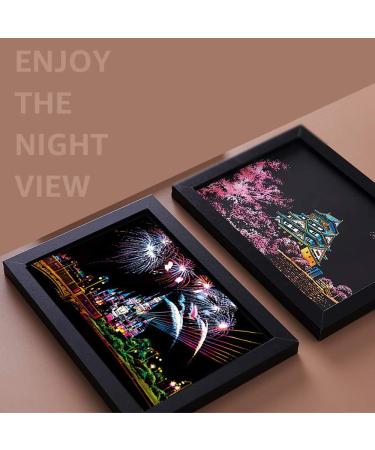 Magic Scratch Art Paper 7.9x5.5 - Rainbow Landscape Engraving DIY Crafts Set for Adults & Kids - 12 Sheets Scratch Postcards, Drawing Pens & Tools - Fireworks Series - Buy Online on GoSupps.com