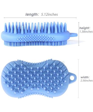 Silicone Body & Scalp Scrubber Hair Brush - Easy Exfoliation, Dandruff Control, Durable Shower Scrubber for Men, Women, Kids & Pets (Blue) - Buy Online on GoSupps.com