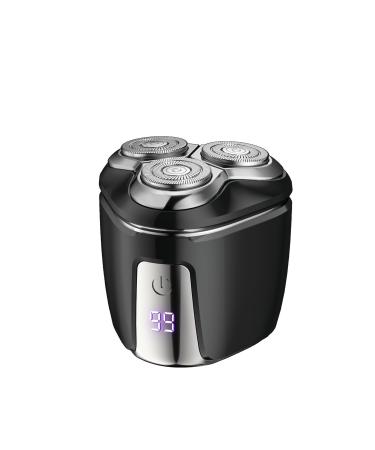 Men's electric shaver portable rechargeable electric shaver magnetic tip close at a stroke mini travel electric shaver full body bath smart razor (Samurai Black +2 blade heads)