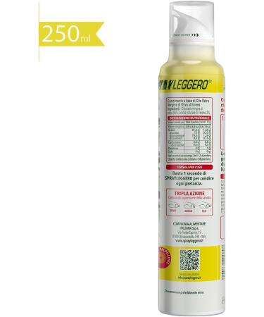  Italian Gourmet E.R. SPRAYLEGGERO Pack of 3 bottles of extra virgin olive oil flavored with lemon 250 ml thanks to the practical sprayer you can save up to 90% of the oil + gourmet Italian polpa 400 g - Buy Online on GoSupps.com