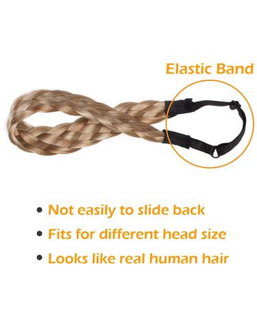 Silk-Co Women s 5-Strand Blonde Braided Hair Band - Vintage Elastic Headband for Weddings | Hair Tie & Extensions 2.5cm Wide - Buy Online on GoSupps.com