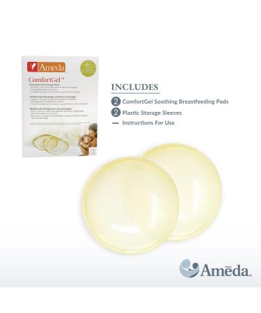 Ameda ComfortGel Nipple Gel Soothing Pads - Reusable Cooling Relief for Breastfeeding - 2 Count Pack for Nipple Pain Relief - Buy Online on GoSupps.com