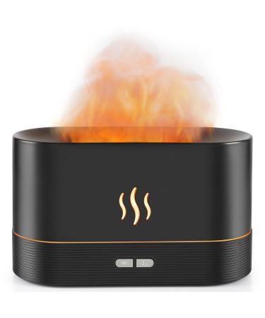 PLUWEL Flame Diffuser Humidifier-Auto Off 180ml Essential Oil Diffuser-2 Modes Brightness Aroma Humidifier with Fire Flame Effect for Home,Office,Spa,Gym(Black) - Buy Online on GoSupps.com