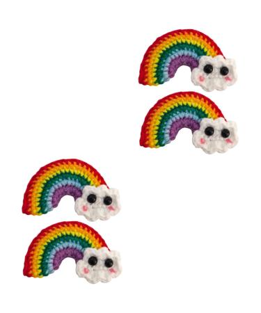 Beaupretty 2 Pairs Rainbow Barrettes girl hair pin colorful hair clips hair bows clips candy color hair clip arts and crafts for kids Girl Hair Accessory alloy Princess craft supplies child