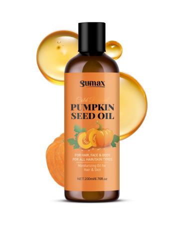 Pumpkin Seed Oil Multi-Purpose for Hair, Face and Body, Moisturizing Essential Oil Improves Hair Shine for Dry and Damaged Hair, Hydrates and Nourishes Skin, Reduces