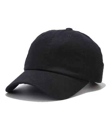 NPQQUAN Men Women Baseball Cap Golf Dad Hat Adjustable Original Classic Low Profile Cotton Hat Unconstructed Plain Cap Black 1