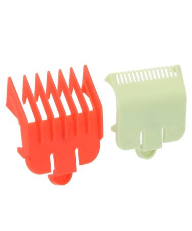 Professional Hair Clipper Guide Combs 2 Plastic Attachment Combs Rounded Teeth Easy Buckle Design Easy Hair Control (red and green)