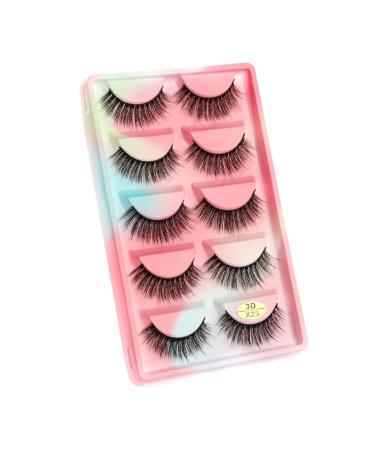 UAMOU Mink Eyelashes 10/50/100 Boxes Fluffy 3D Mink Lashes Makeup Natural Long Volume False Eyelashes Bulk Faux Cils Custom Cheerfully (Color : 5 Pairs X25CS Size : 10 Boxes)