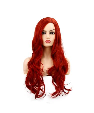 Long Curly Red Synthetic Wig for Women - Perfect for Cosplay Halloween Costumes & Parties | L205 - Buy Online on GoSupps.com