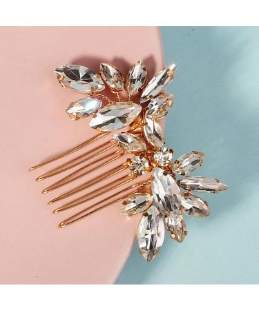 DEARMAMY Hair Comb Flower Rhinestone Hair Decoration Bride Hair Side Comb Hair Accessory - Buy Online on GoSupps.com