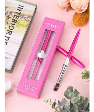 EBANKU Pure Kolinsky Acrylic Nail Brush Size 8 - Metal Handle Professional Oval Shaped Brush for Women - Ideal for Acrylic Application and Nail Art - Buy Online on GoSupps.com