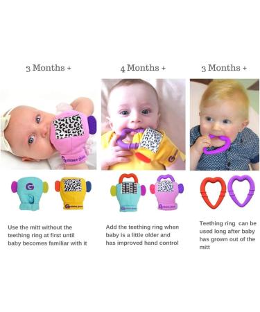 Gummee Glove Baby Teething Mitten - Detachable Toy - Premium Teething Glove for Babies 3-6 Months, Turquoise - Buy Online on GoSupps.com