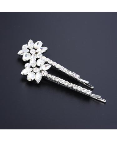 2pcs Bridal Rhinestone Hair Pins - Elegant Hair Clips for Weddings & Special Occasions - Buy Online on GoSupps.com
