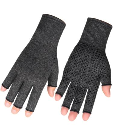 Compression Gloves for Carpal Tunnel Relief - Fingerless Non-Slip Grey Recovery Gloves - Large Size 1 Pair - Buy Online on GoSupps.com