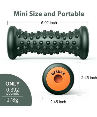 BESKAR Foot Massage Roller - Ergonomic Foot Scooters for Plantar Fasciitis & Muscle Relief - Black Green - Buy Online on GoSupps.com