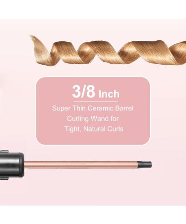 Shop Premium 9MM Curling Wand - Thin Curling Iron for Tight Curls LCD Display Ceramic Barrel - Perfect for All Hair Types - Buy Online on GoSupps.com