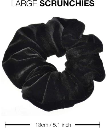 Premium Quality Velvet Classic Hair Ties/Bands 2pcs - Plain Black - Buy Online on GoSupps.com