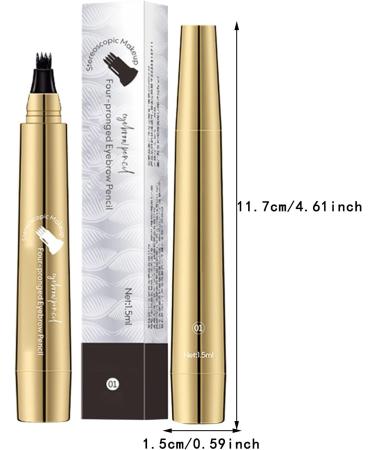 Eyebrow Pencil Liquid Eyebrow Pen Eyebrow Pencil with 4 -Fork Tip Applicator Microblade Eyebrow Pen Liquid Eyebrow Pen (BK) - Buy Online on GoSupps.com