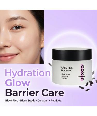 coxir Black Rice Moisturizer Face Cream Hydrating Korean Moisturizer with Niacinamide Collagen & Peptide Complex Radiance Barrier Support Lightweight Non-Greasy(1.69 fl oz) - Buy Online on GoSupps.com