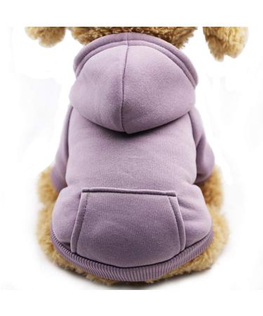 Fashion focus on dog hoodies for winter with bags warm dog clothing for small dogs chihuahua coat clothing puppies cats custume (purple XS) XS purple