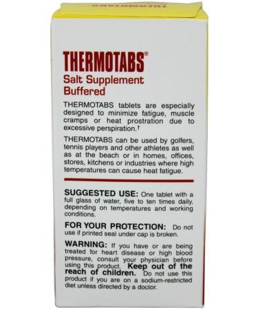 Thermotabs Buffered Salt Supplement - 100 Tablets | Optimal Hydration & Electrolyte Balance for International Shipping - Buy Online on GoSupps.com