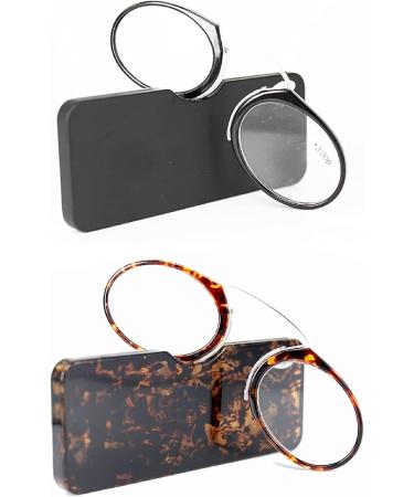 Kokobin 2 Pack Unisex Reading Glasses - Compact Mini Nose Clip Slide-Resistant Reading Aid +1.0 - Always at Hand - International Shipping Available - Buy Online on GoSupps.com