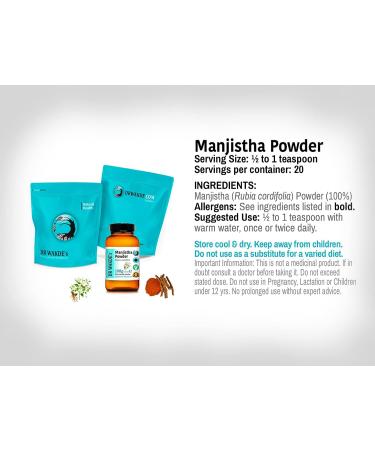 Buy Manjistha Powder (Rubia cordifolia) - 100g (3.5oz) | Premium Herbal Supplement for Natural Health - Buy Online on GoSupps.com