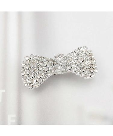 6 Pack Rhinestone Crystal Hair Clips - Gold & Silver Bow Barrettes for Girls and Women - Buy Online on GoSupps.com