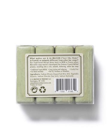 A La Maison Unscented Olive Oil Bar Soap - Triple French Milled Natural Moisturizing Hand Soap (Pack of 4 Bars, 3.5 oz each) - Buy Online on GoSupps.com