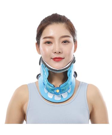 Halskruff adjustable traction device for the cervical spine fixation clip for the cervical spine breathable neck protection tool for restoring the fragrance for the neck care Blue
