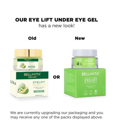 Bella.Vita Organic EyeLift Cream Gel - Hydrating Under Eye Treatment for Dark Circles Puffy Eyes Wrinkles & Fine Lines - 20 gm - Buy Online on GoSupps.com