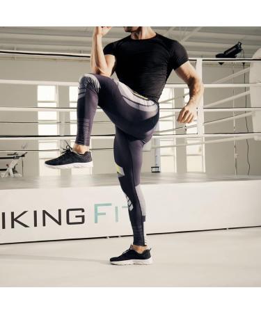 OEBLD Men's Compression Pants UV Blocking Running Tights - 1 or 2 Pack | Gym Yoga Leggings for Athletic Workout | Black Small - Buy Online on GoSupps.com