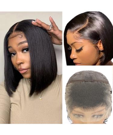 12 Inch Bob Wig Human Hair 13x4 Lace Front Wigs Human Hair Wigs for Black Women Short Bob Wigs Human Hair HD frontal Wigs Human Hair Glueless Wigs Human Hair Pre Plucked with Baby Hair Natural Color 12 Inch 13x4 bob wig ...
