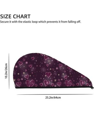 Buy Hair Towel Wrap | Quick Drying Towel Turban with Button | Snowflakes & Hearts Design - Buy Online on GoSupps.com