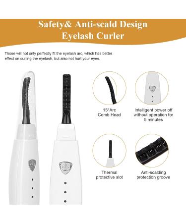 Heated Eyelash Curler Heated Lash Curler Electric Eyelash Curler with 3 Temperature Settings Portable Eyelash Curler Heated Rechargeable Quick Heat Intelligent Power Off Natural 24 Hours Long-Lasting - Buy Online on GoSupps.com