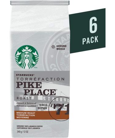 Starbucks True North Ground Coffee Light Roast Coffee 100% Ground Arabica Beans - 340g Bags & Pike Place Ground Coffee Medium Roast Coffee 100% Ground Arabica Beans - 340g Bags (Pack of 6 2040g) - Buy Online on GoSupps.com