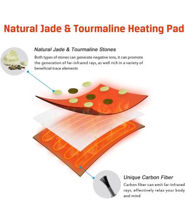 UTK Natural Jade & Tourmaline Heating Pad for Neck & Shoulder - EMF Free, Memory Function, Auto Shut Off - Temperature Adjustable - 23.2 X 17.7 - 1 Count - Buy Online on GoSupps.com