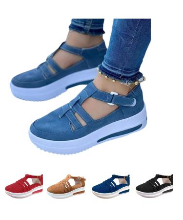 Adrpou Women Casual Walking Swezida Shoes Orthopedic Arch Diabetes Support Blue 43