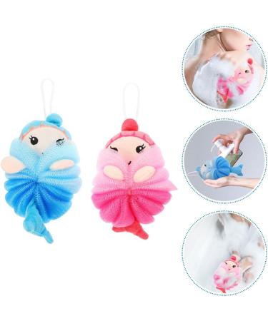 FRCOLOR 6 Pcs Cute Animal Bath Loofahs - Mermaid & Princess Shower Poufs Soft Mesh Sponges for Baby & Kids - Buy Online on GoSupps.com