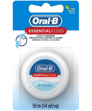 Oral-B Essential Waxed Mint Floss 54 Yards (50 meters) - Pack of 2 - Buy Online on GoSupps.com