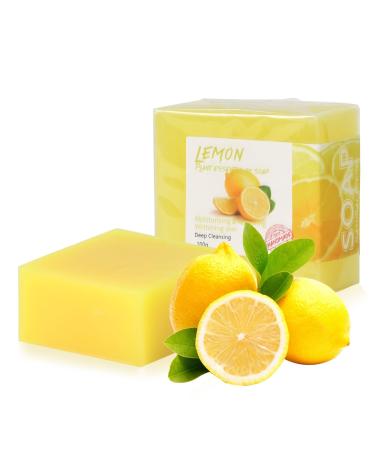 2 pcs natural soap piece lemon soap of course biologically 100g solid soaps handmade for skin hair body face lemon bar soap for bathing showering - Buy Online on GoSupps.com