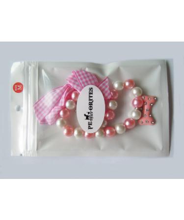 PETFAVORITES Pink Diamond Dog Necklace with Pearls and Rhinestones for Small Pets - Size 10 - Buy Online on GoSupps.com