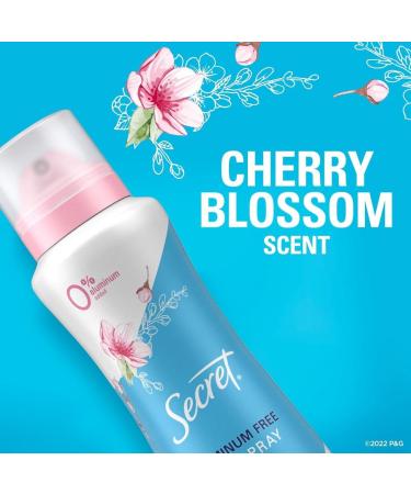 Secret Dry Spray Aluminum Free Deodorant for Women 48hr Weightless Odor Protection Gentle on Skin Cherry Blossom Scent 4.1 oz (Pack of 2) Cherry Blossom 4.1 Ounce (Pack of 2) - Buy Online on GoSupps.com