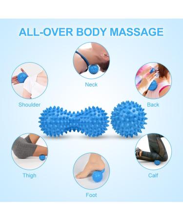Uraqt Fascia Ball Set - Hard Hedgehog Massage Balls for Muscle Tension Relief | Blue Massage Balls for Feet Back & Neck - Buy Online on GoSupps.com