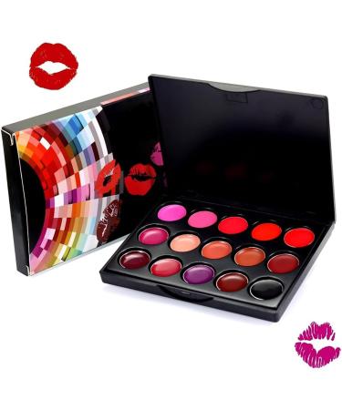  Whnbuij Waterproof Lip Palette - 15 Color Lip Shine Set Lightweight Moisturizing Makeup | A Cosmetic Palette With A Smooth Texture That Won't Fade Perfect For Painting - Buy Online on GoSupps.com