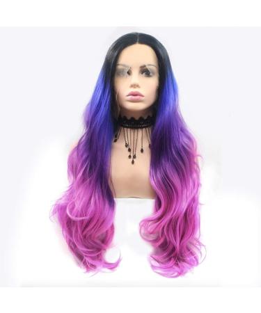 GJBXP Hairpieces Wig Ladies Handmade Lace European and American Wigs Set Gradient Color Long Curls Hair for Daily Party