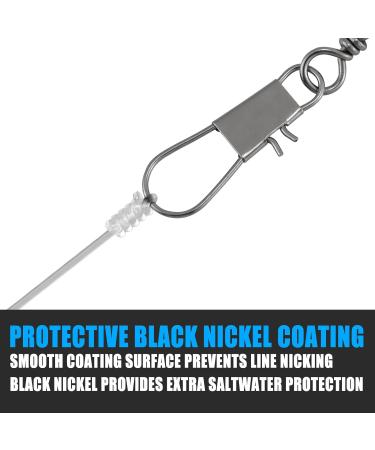 Dr.Fish 50 Pack Fishing Snap Swivels Barrel Swivel with Snap | Stainless Steel | Freshwater Tackles | Safty Interlock Snaps | Black Nickel Copper | 26-132Lb #14 | 50 Pack - Buy Online on GoSupps.com