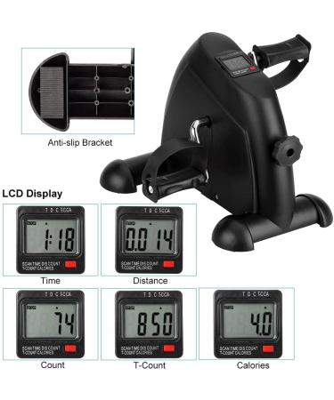 Mini Exercise Bike Himaly Under Desk Pedal Exerciser with LCD Screen - Portable Arm & Leg Peddler Machine in Black - Buy Online on GoSupps.com