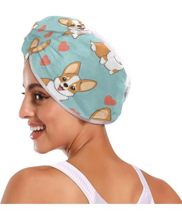Dog Heart Teal Hair Towel 2 Pack - Super Absorbent Quick Dry Hair Turbans for Women & Girls - Buy Online on GoSupps.com