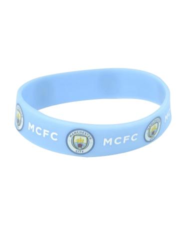 Manchester City FC Official Football Silicone Wristband (One Size) (Light Blue)